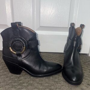 See by Chloe Black Western Booties